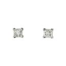 18ct White Gold 2.00ct Princess Cut Diamond Stud Earrings