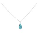 925 Sterling Silver Turquoise Teardrop Pendant And Chain 18"