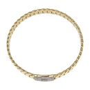 14ct Yellow Gold Monaco Classic Cubic Zirconia Pave Lock Bangle