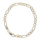 9ct Yellow Gold Figaro Bracelet 8"