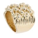 9ct Yellow Gold Four Row Keeper Ring