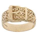9ct Yellow Gold Patterned Buckle Ring