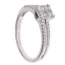 18ct White Gold 0.52ct Princess Cut Diamond Cluster Ring