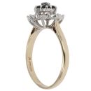 9ct Yellow Gold 0.05ct Diamond And Sapphire Cluster Ring