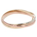 9ct Yellow, White And Rose Gold Triple Bangle