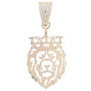 9ct Yellow Gold Cubic Zirconia Lion Pendant