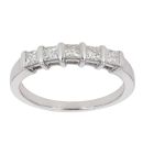 18ct White Gold Five Stone 0.50ct Diamond Ring