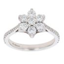 18ct White Gold 1.00ct Diamond Cluster Ring