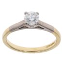 18ct Yellow And White Gold 0.40ct Brilliant Cut Diamond Solitaire Ring