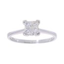 18ct White Gold 0.40ct Diamond Princess Cut Cluster Ring