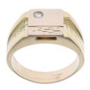 14ct Yellow Gold 0.05ct Diamond Signet Ring