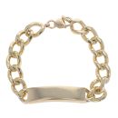 9ct Yellow Gold ID Curb Bracelet 9"