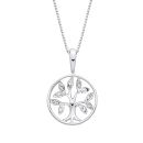 Sterling Silver Diamond Tree of Life Pendant Necklace