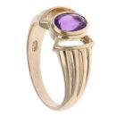 9ct Yellow Gold Amethyst Single Stone Ring