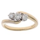 18ct Yellow Gold 0.35ct Brilliant Cut Diamond Trilogy Ring