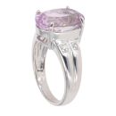 18ct White Gold 0.05ct Diamond And Amethyst Ring