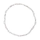 9ct White Gold Aquamarine and Diamond Bracelet 7"