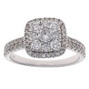 18ct White Gold 0.86ct Diamond Cluster Ring