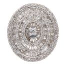 9ct Yellow Gold 1.75ct Brilliant And Baguette Cut Diamond Cluster Ring