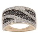 9ct Yellow Gold 0.50ct Brilliant Cut Black And White Diamond Fancy Ring