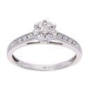 9ct White Gold 0.32ct Diamond Cluster Ring