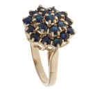 9ct Yellow Gold Sapphire Cluster Ring