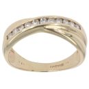 9ct Yellow Gold 0.25ct Brilliant Cut Diamond Crossover Ring
