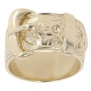 9ct Yellow Gold Patterned Buckle Ring