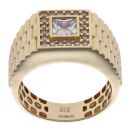 14ct Yellow Gold Cubic Zirconia Signet Ring