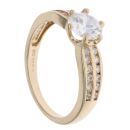 14ct Yellow Gold Cubic Zirconia Solitaire Ring