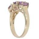 9ct Yellow Gold Amethyst Three Stone Ring