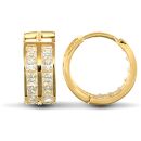 9ct Yellow Gold Huggie Earrings with Cubic Zirconia Stones
