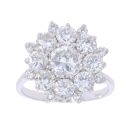18ct White Gold 3.25ct Brilliant Cut Diamond Cluster Ring