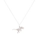 Silver T-Rex Skeleton Pendant and Curb Chain 18" by Icesia