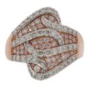 9ct Rose Gold 1.00ct Brilliant Cut Diamond Fancy Waves Ring