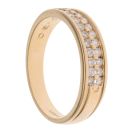 18ct Yellow Gold 0.30ct Brilliant Cut Two Row Diamond Ring