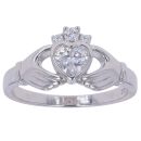 Silver Cubic Zirconia Claddagh Ring By Icesia