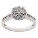 18ct White Gold 0.72ct Brilliant Cut Diamond Cluster Ring