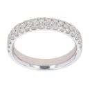 18ct White Gold 0.65ct Diamond Two Row Fancy Ring