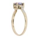 9ct Yellow Gold 0.02ct Diamond and Mystic Topaz Solitaire Ring