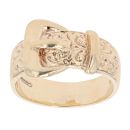 9ct Yellow Gold Patterned Buckle Ring