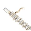 9ct Yellow Gold 1.00ct Brilliant Cut Diamond Two Row Bracelet 7"