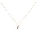 18ct Yellow Gold 0.05ct Diamond Pendant and Belcher Chain 16"