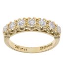 18ct Yellow Gold 0.60ct Brilliant Cut Diamond Half Eternity Ring