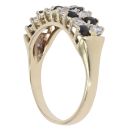 9ct Yellow Gold Cubic Zirconia and Sapphire Ring