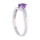 9ct White Gold Amethyst and Diamond Pear Twist Ring