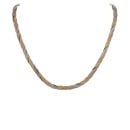 9ct Yellow White and Rose Gold Plait Chain 16"