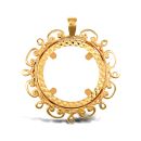 9ct Yellow Gold Half Sovereign Pendant Mount - Scroll Edge