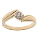 18ct Yellow Gold 0.40ct Brilliant Cut Diamond Solitaire Twist Ring