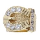 9ct Yellow Gold Cubic Zirconia Buckle Ring